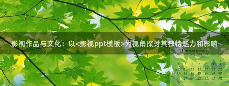 奇奇影院午夜网：影视作品与文化：以<影视ppt模板>为视角探讨其独特魅力和影响